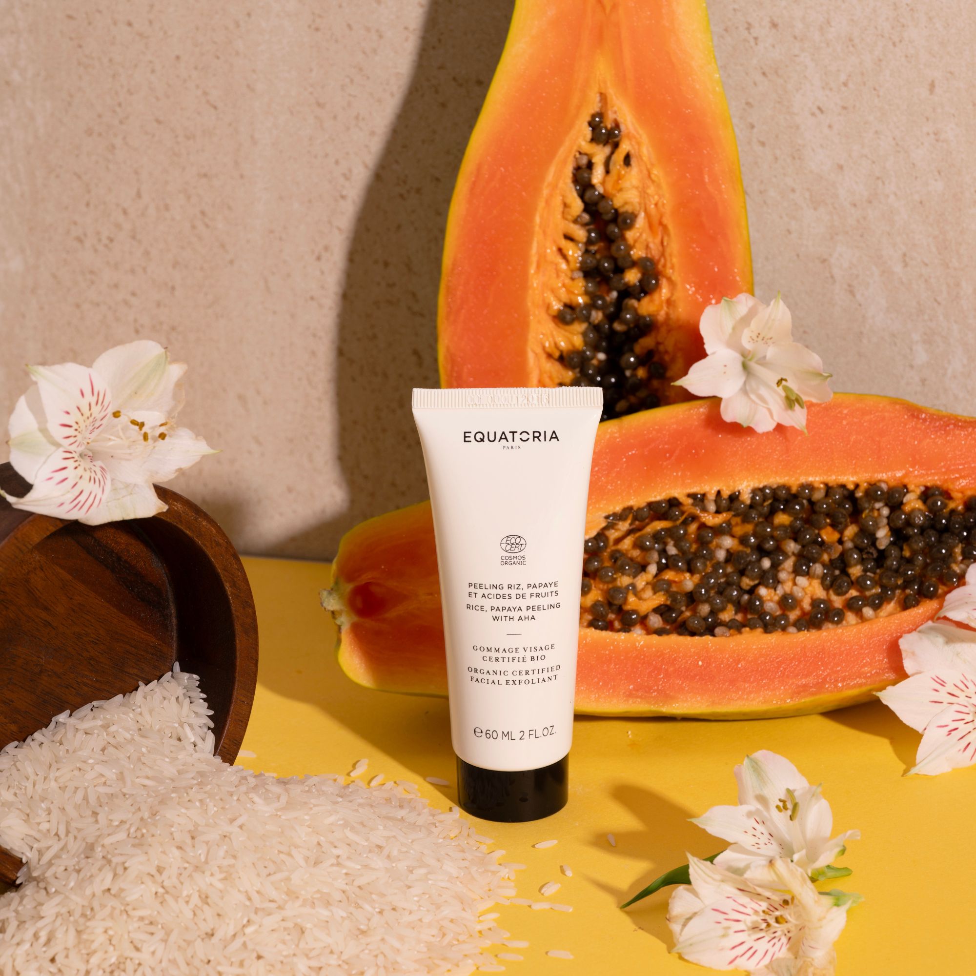 Peeling Riz, Papaye et Acides de Fruits Certifié Bio*